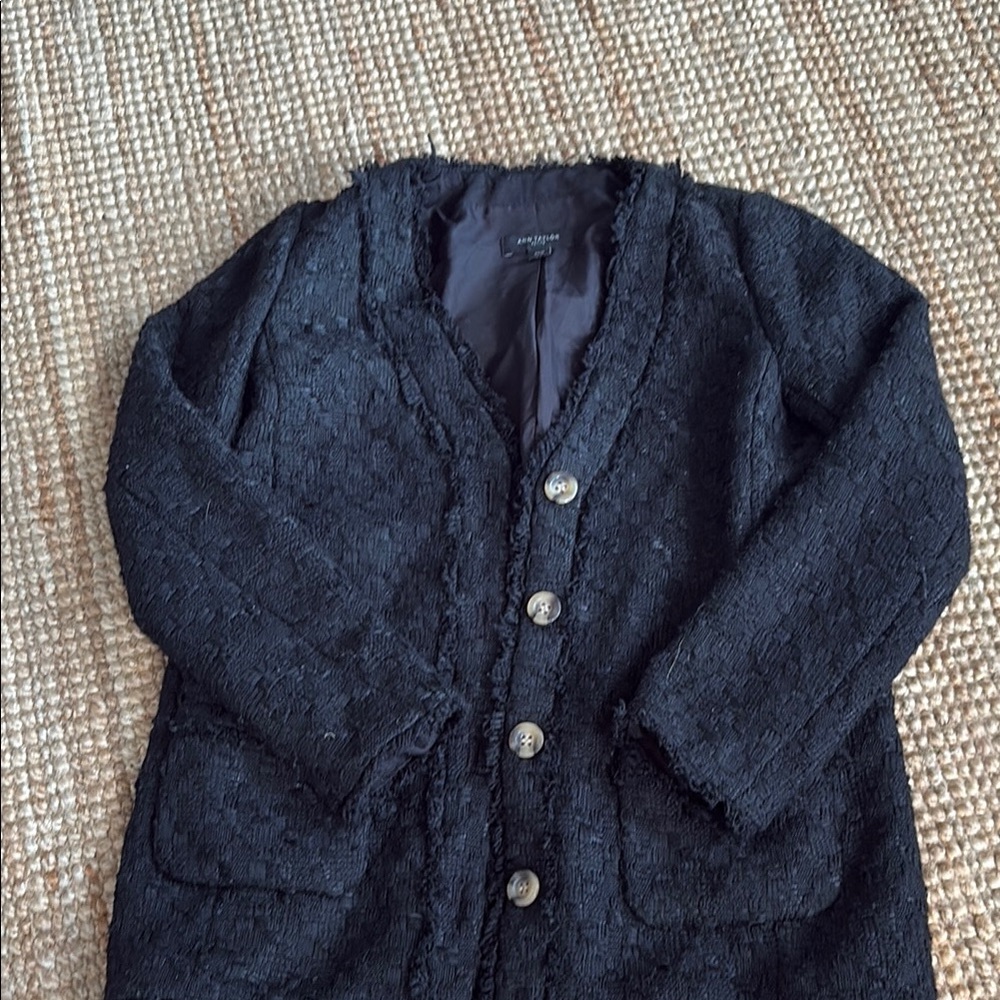Ann Taylor Black Textured Blazer